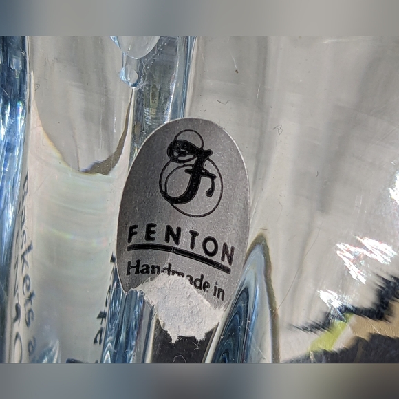 Fenton Vintage Glass Basket, Pastel Blue, By Robert Oliver Sr. W/ Label And Tag - Picture 7 of 11